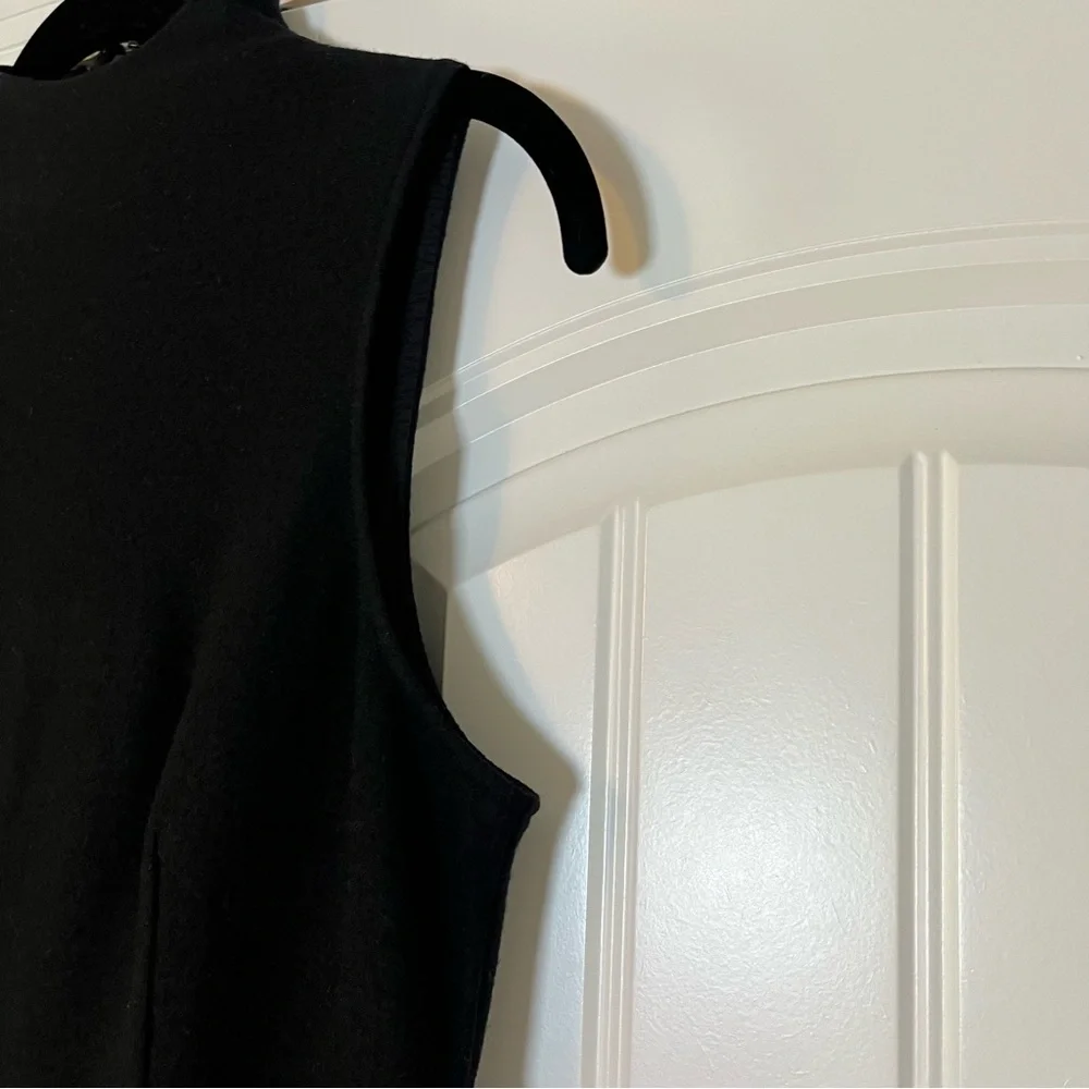 Banana Republic Black Wool Mock Neck MIDI Dress Size 4 Sleeveless - Picture 2 of 6
